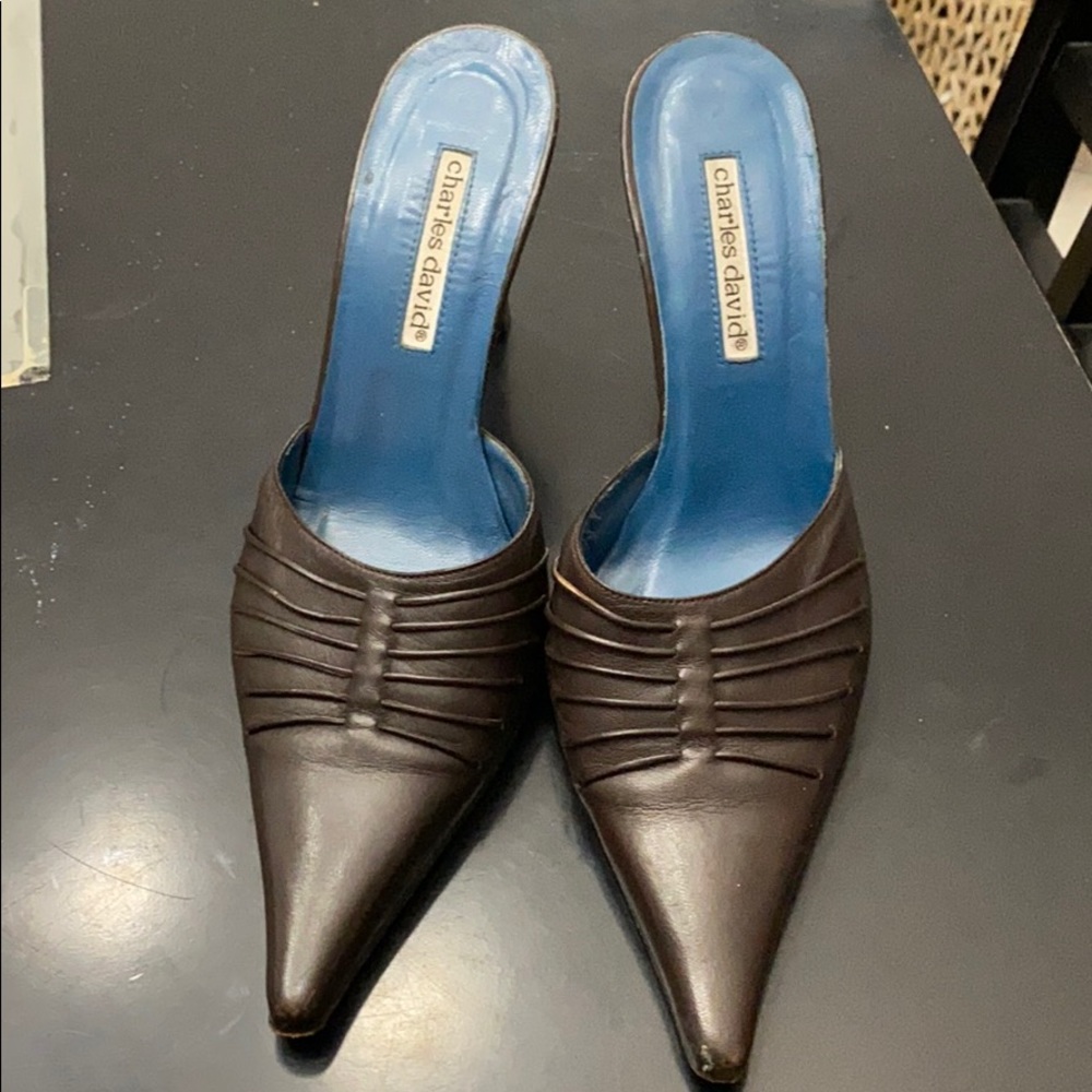 Charles David Brown Mule Heels size 7.5